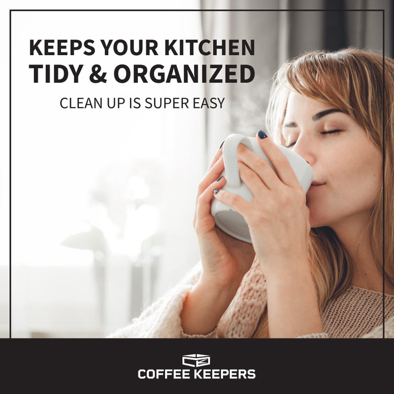 COFFEEKEEPERS Under Cabinet K Cup Holder 24 Pods - Space-Saving Coffee Pod Holder  Steel Construction - Keurig Pod Organizer for Small Spaces - Kcup Holder with Screws & Adhesive for Easy Installation - WHITE - Image 4